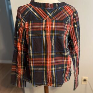 J. Crew Plaid Long Sleeve Top